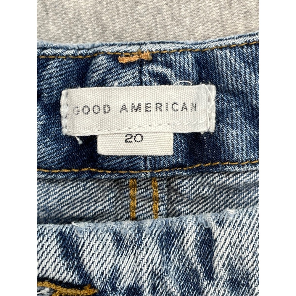 Good American Jeans Womens 20 Blue 100% Cotton Button Fly Good Boy High-Rise - Picture 3 of 7